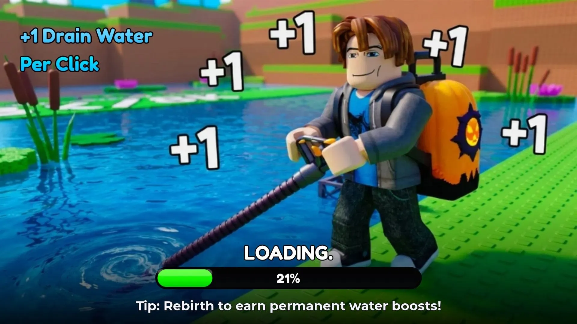 Loading screen with the game title and a rebirth hint in the fan wiki